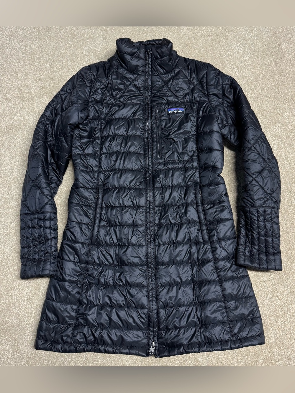 Patagonia Radalie Parka Jacket Womens Small Black Insulated Quilted Puffer Coat